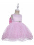 Baby Girls Pink Rhinestone Embellished Sash Flower Girl Dress 6-24 Months - SophiasStyle.com